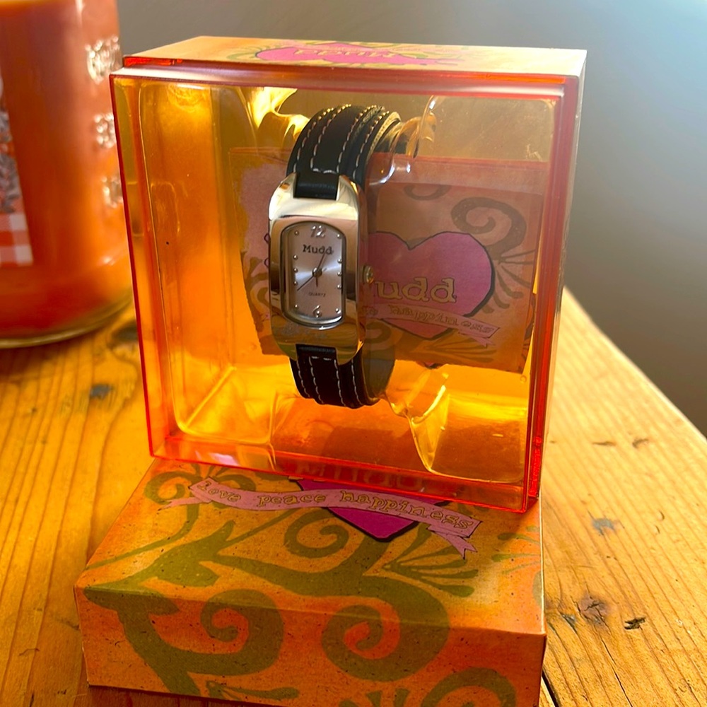 NWT-black leather Women’s watch.